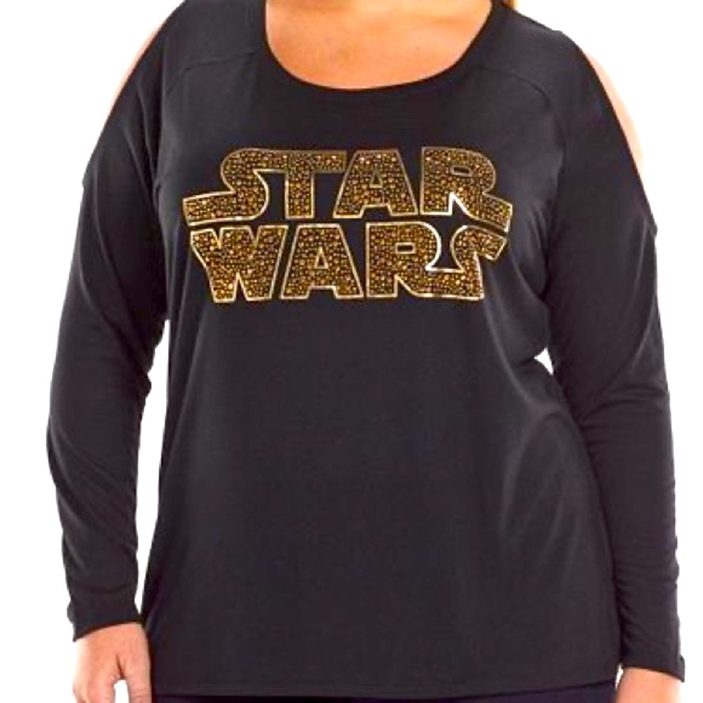 Star Wars Rock & Republic  Cold Shoulder Black Women’s Top Size XL